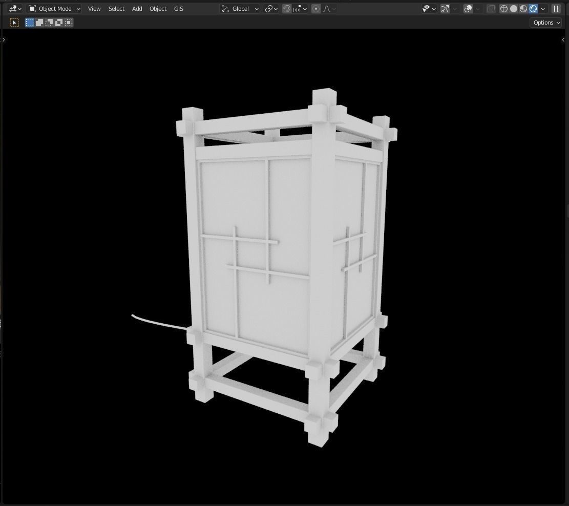 Japanese Table Lantern 3D model_5