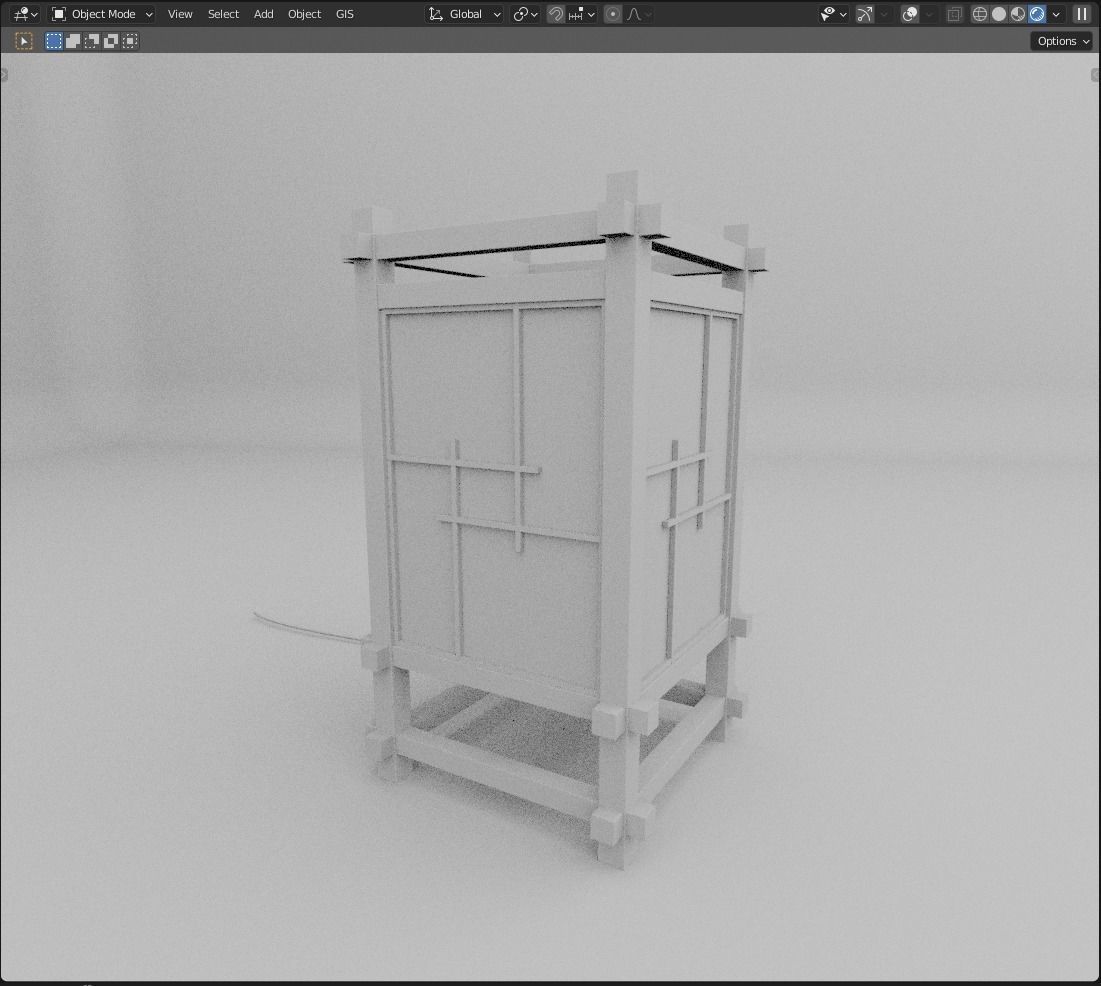 Japanese Table Lantern 3D model_6
