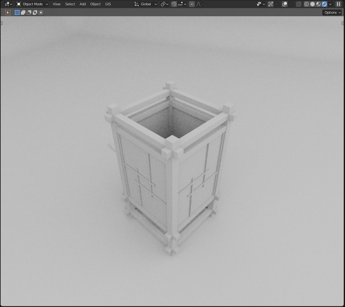 Japanese Table Lantern 3D model_7