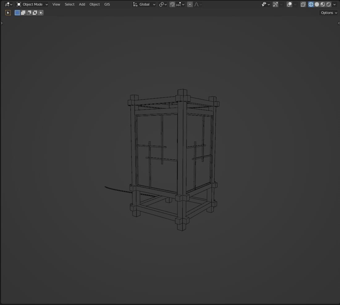 Japanese Table Lantern 3D model_3