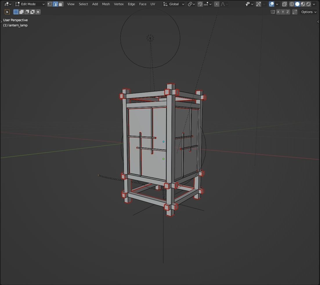 Japanese Table Lantern 3D model_4