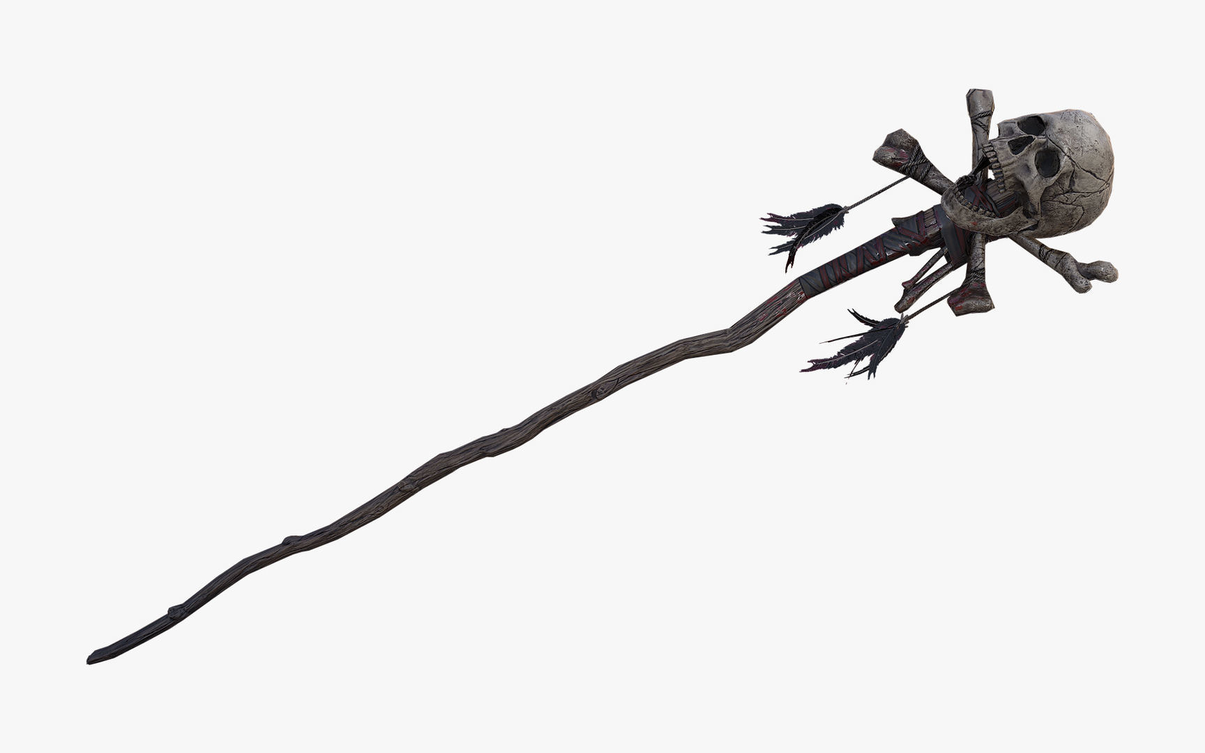 Skull Staff Low-poly 3D model_2