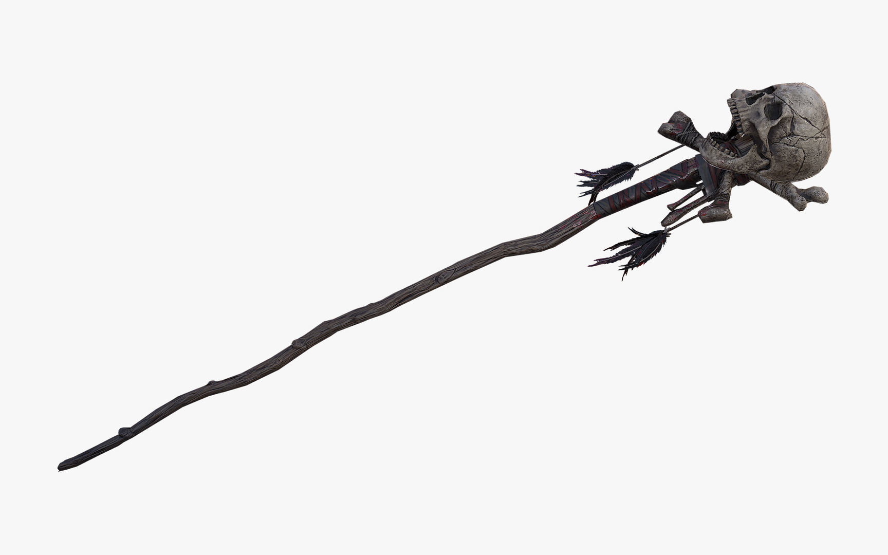 Skull Staff Low-poly 3D model_4