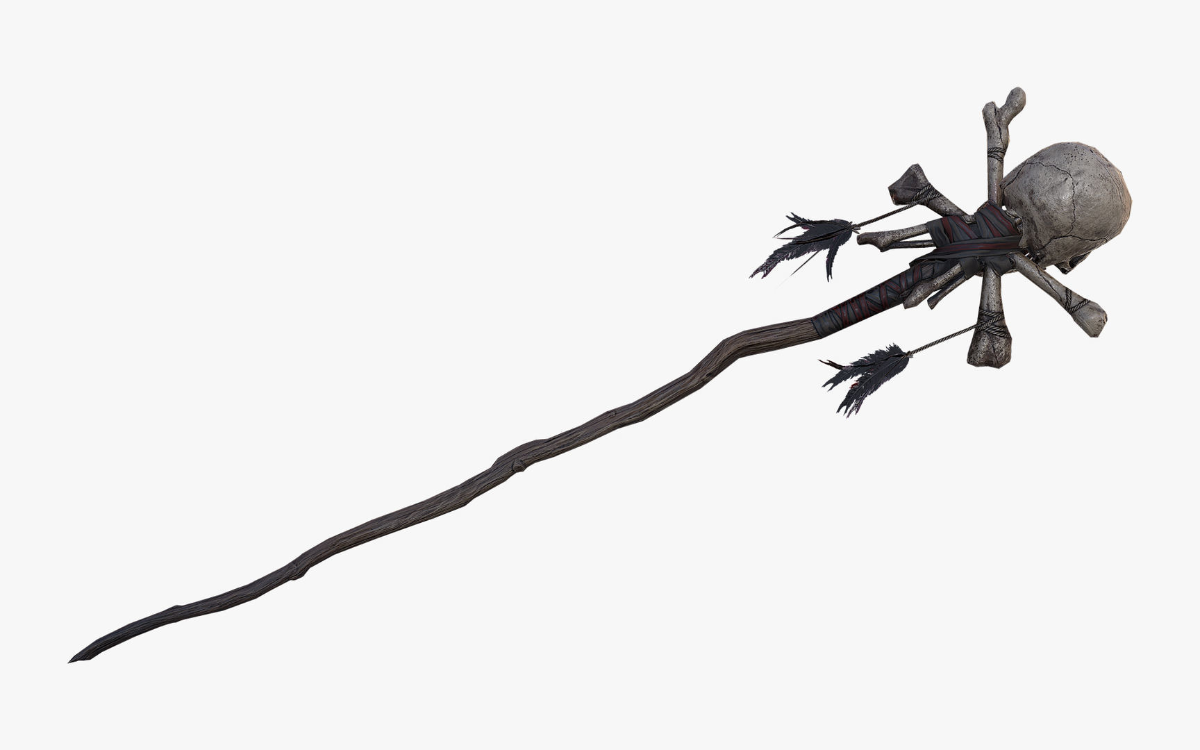 Skull Staff Low-poly 3D model_3