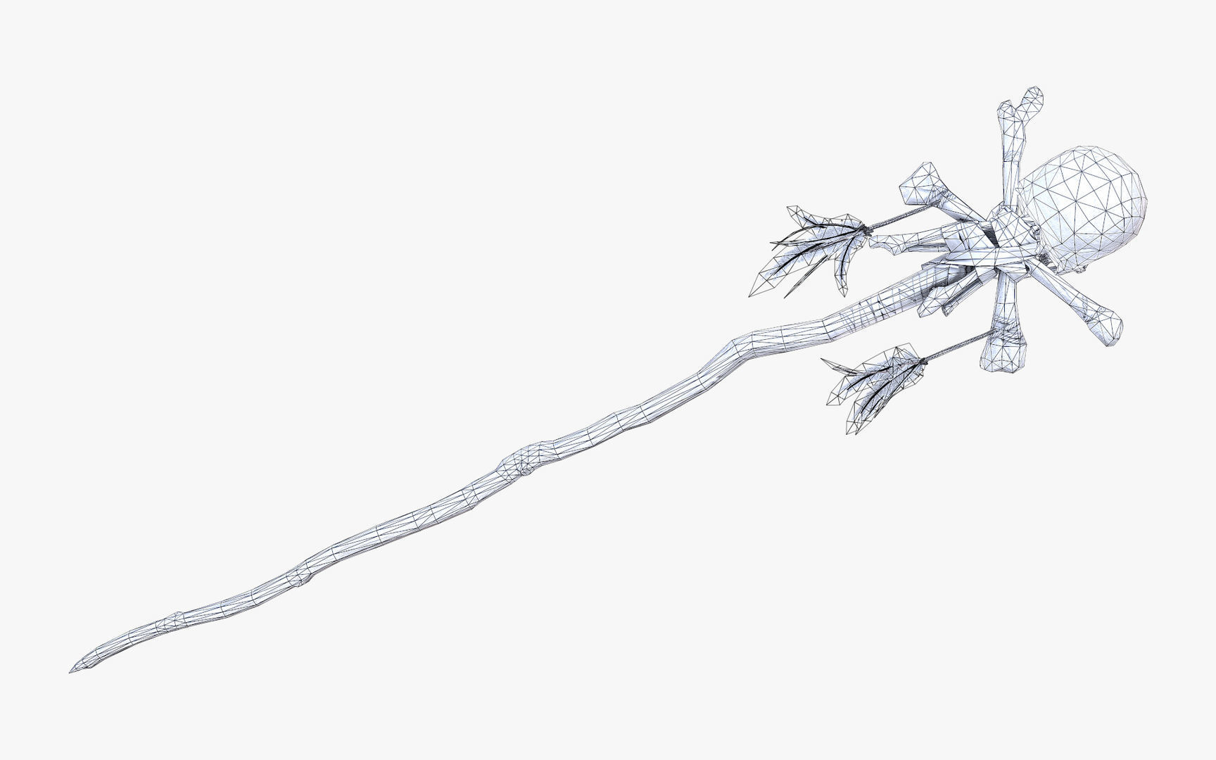 Skull Staff Low-poly 3D model_6