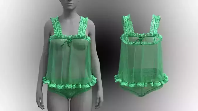 Baby-Green Babydoll Fitted to Gen8 Body Mesh