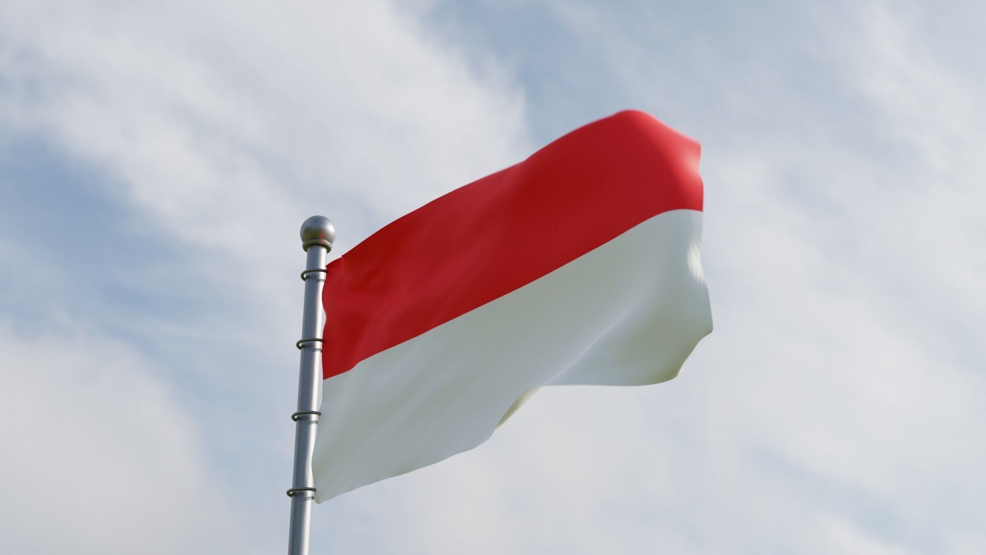 Animated Indonesia Flags 3D model_1