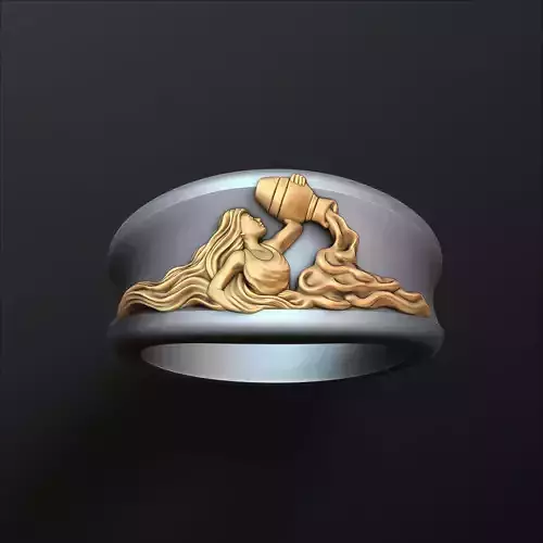 Zodiac Horoscope Aquarius Ring