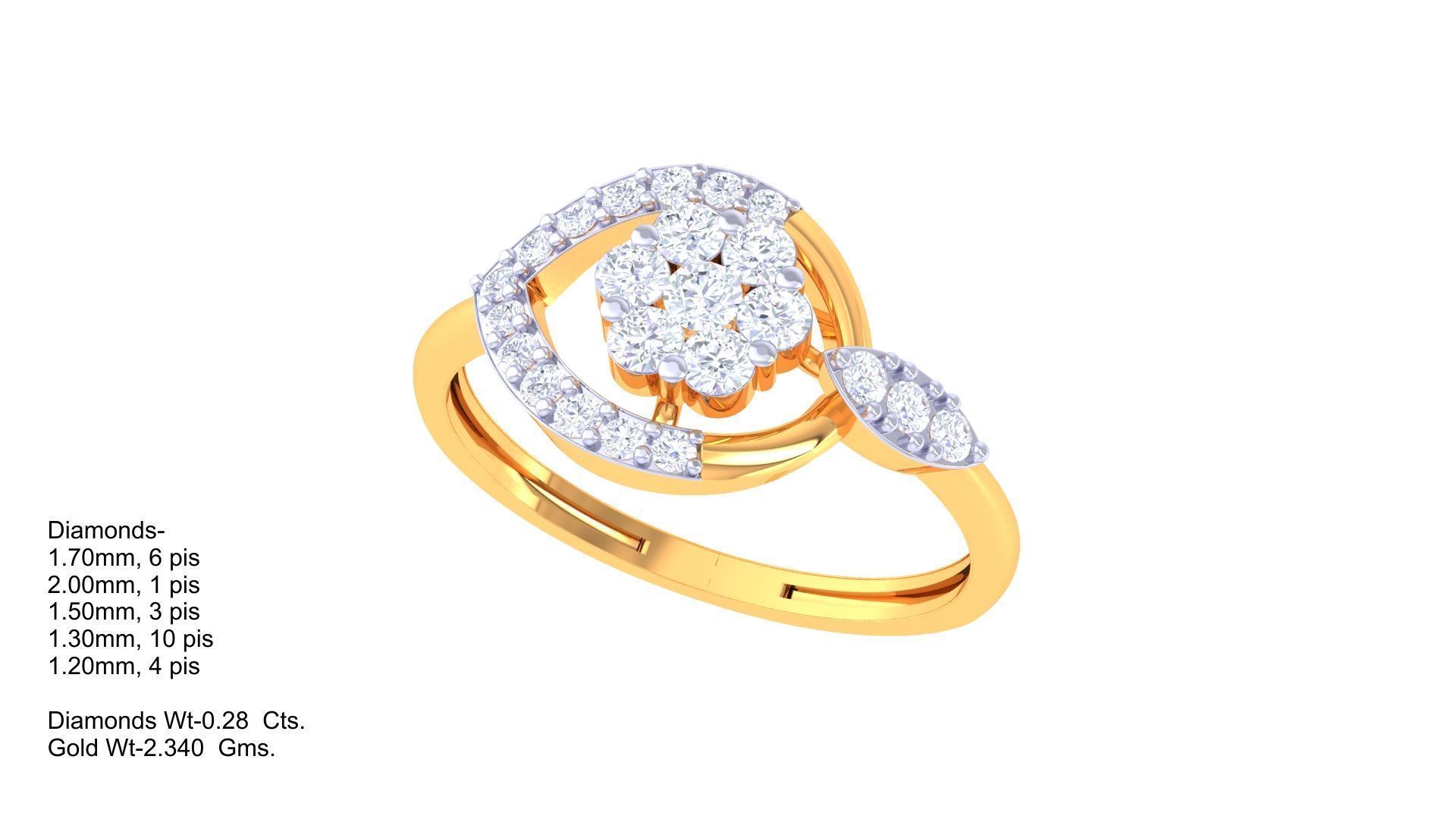 Women Wedding Ring 3dm STL OBJ FBX Renders Details 3D print model_1