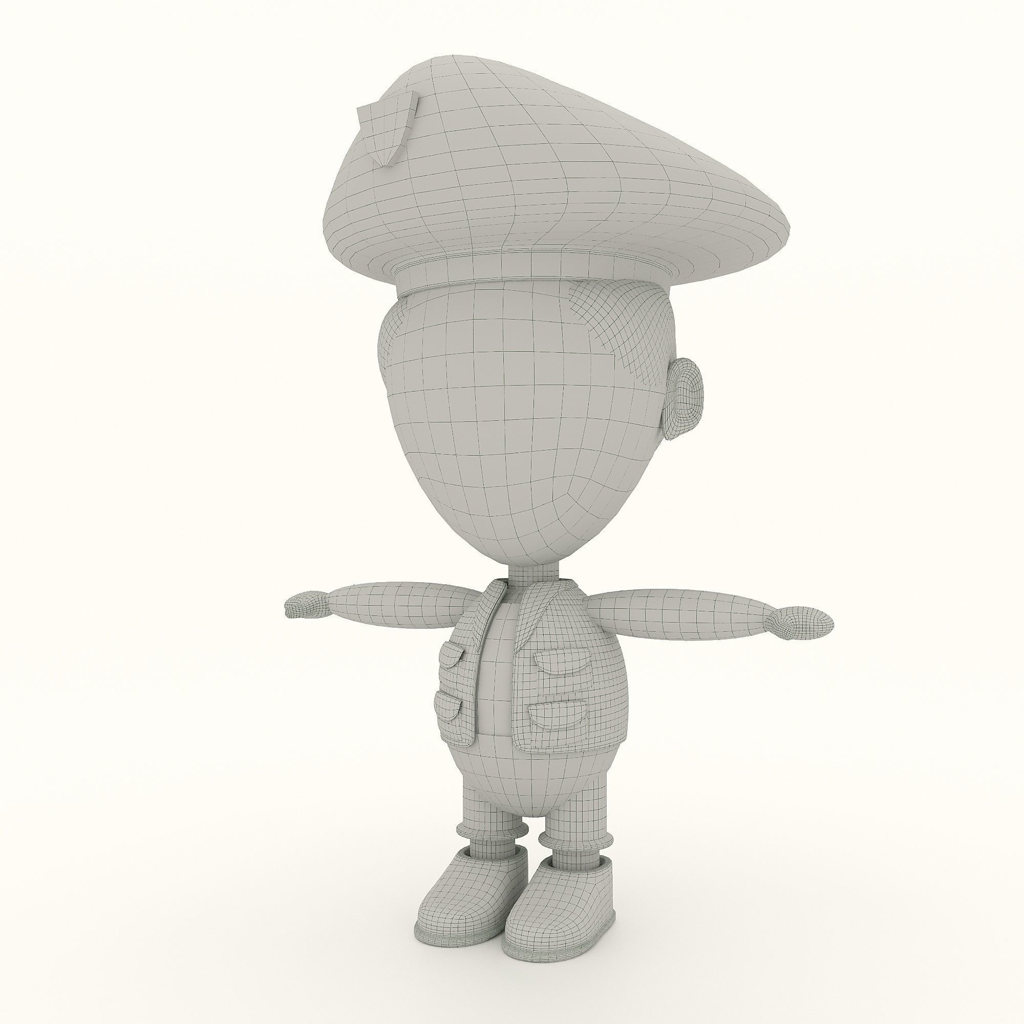 Man soldier game ready character Low-poly 3D model Low-poly 3D model_10