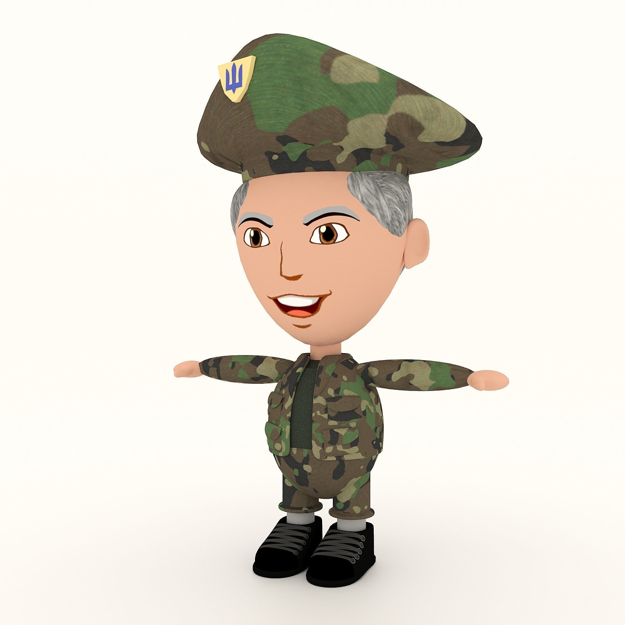 Man soldier game ready character Low-poly 3D model Low-poly 3D model_2