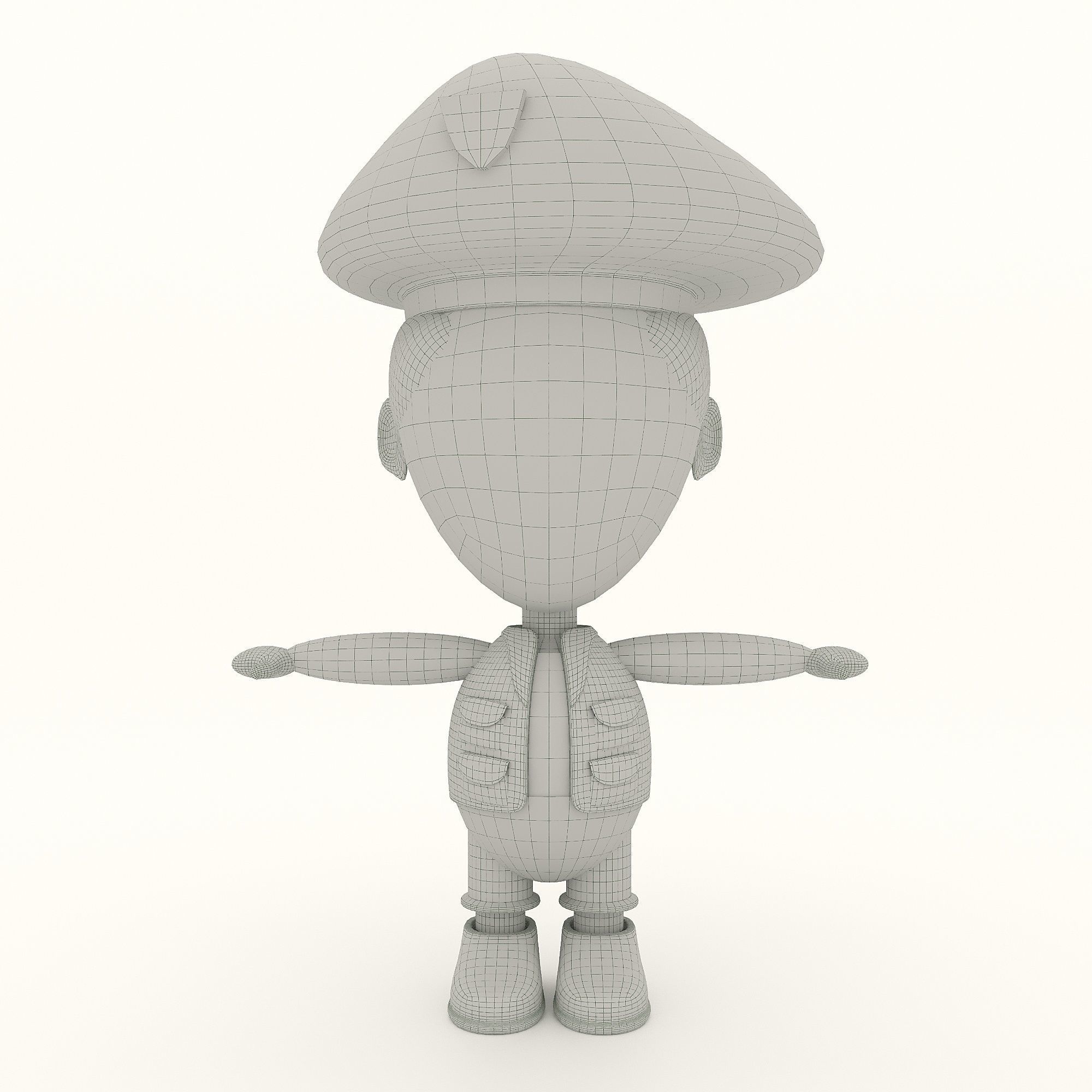 Man soldier game ready character Low-poly 3D model Low-poly 3D model_8