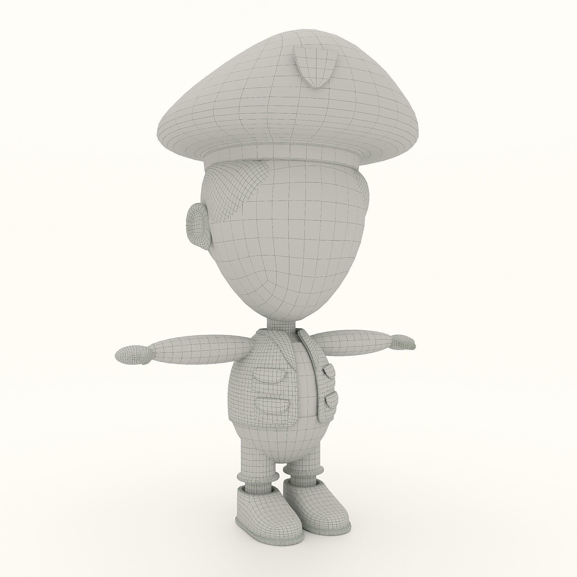 Man soldier game ready character Low-poly 3D model Low-poly 3D model_9