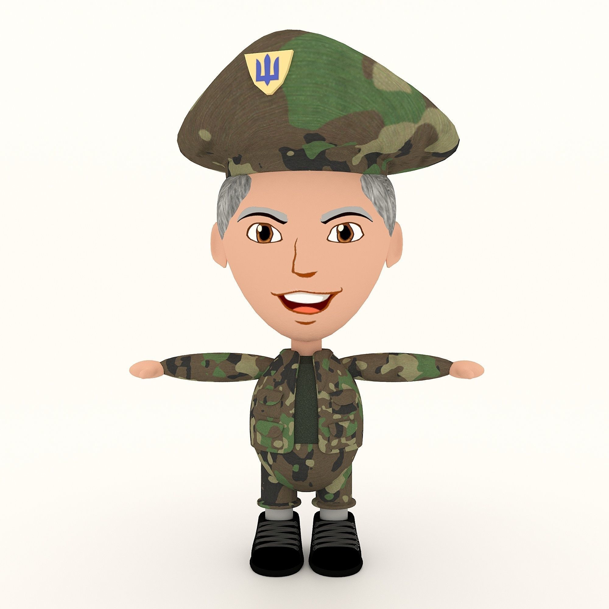 Man soldier game ready character Low-poly 3D model Low-poly 3D model_1