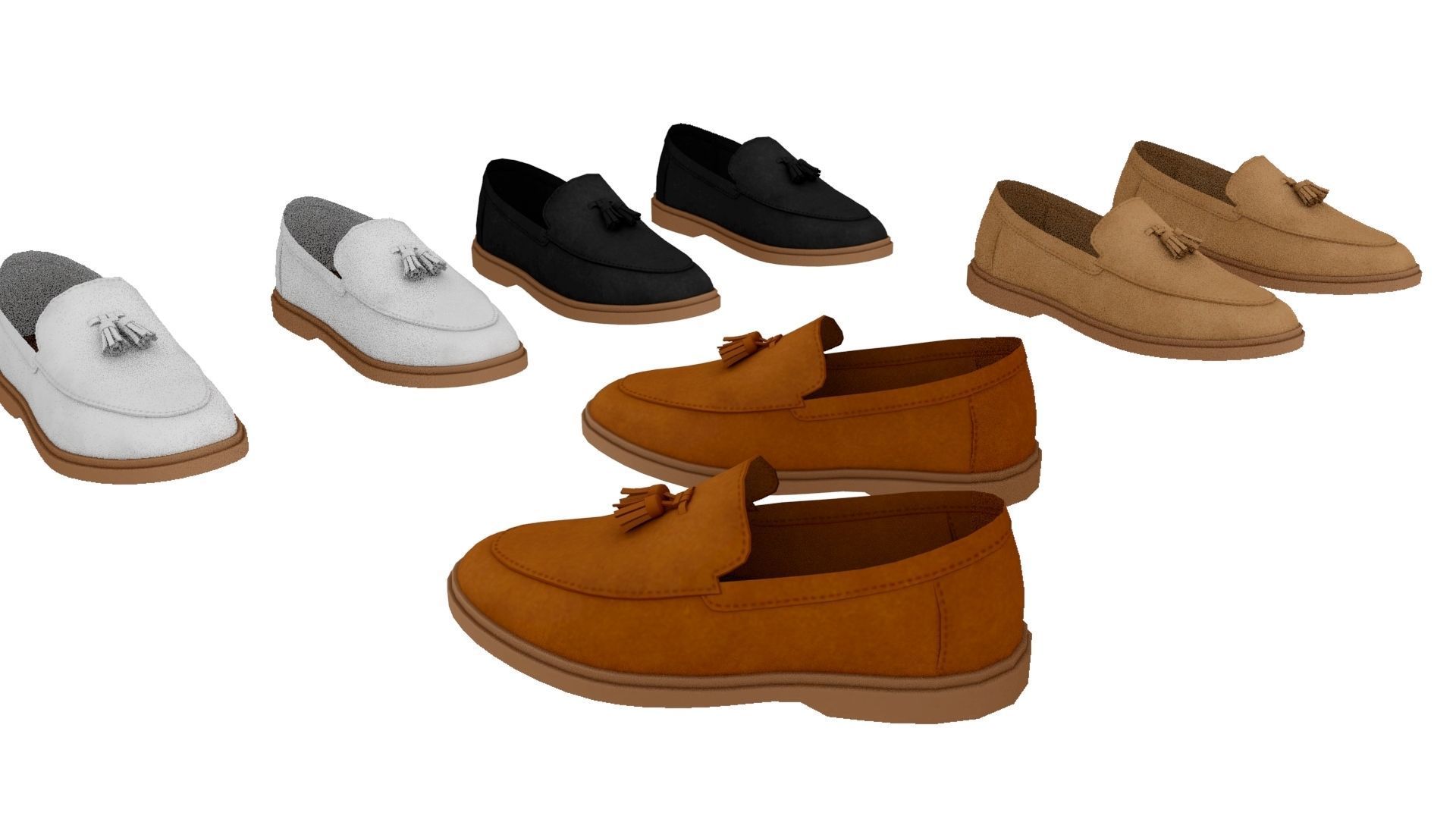 Leather loafer Low-poly 3D model_8
