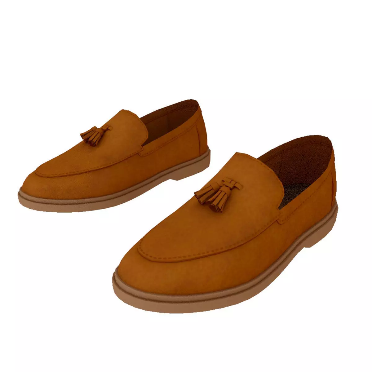 Leather loafer Low-poly 3D model_0