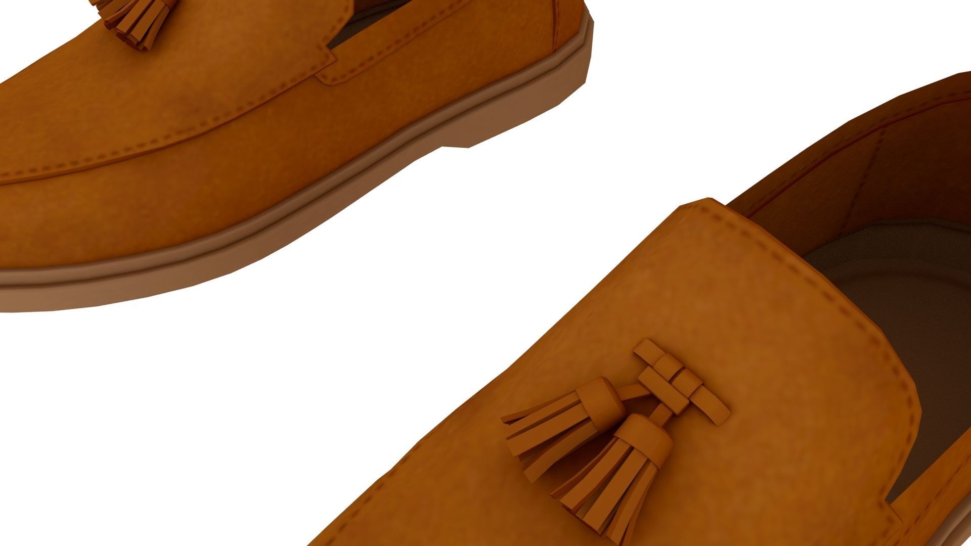 Leather loafer Low-poly 3D model_7
