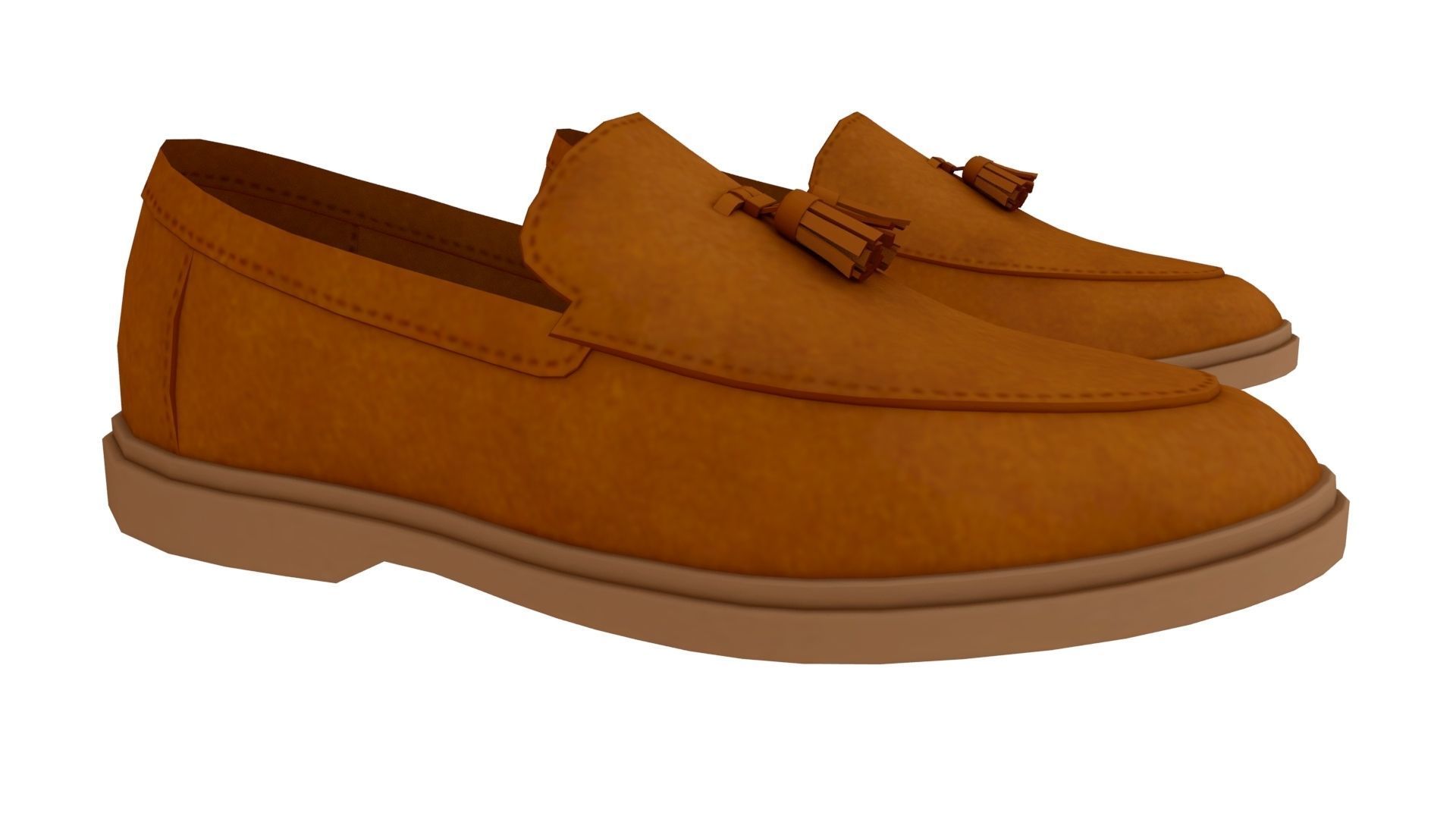 Leather loafer Low-poly 3D model_5