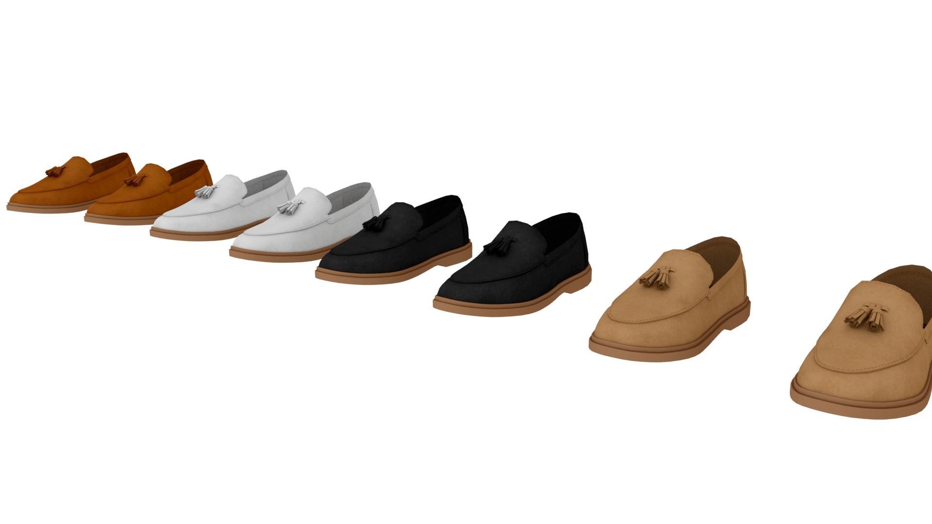 Leather loafer Low-poly 3D model_1