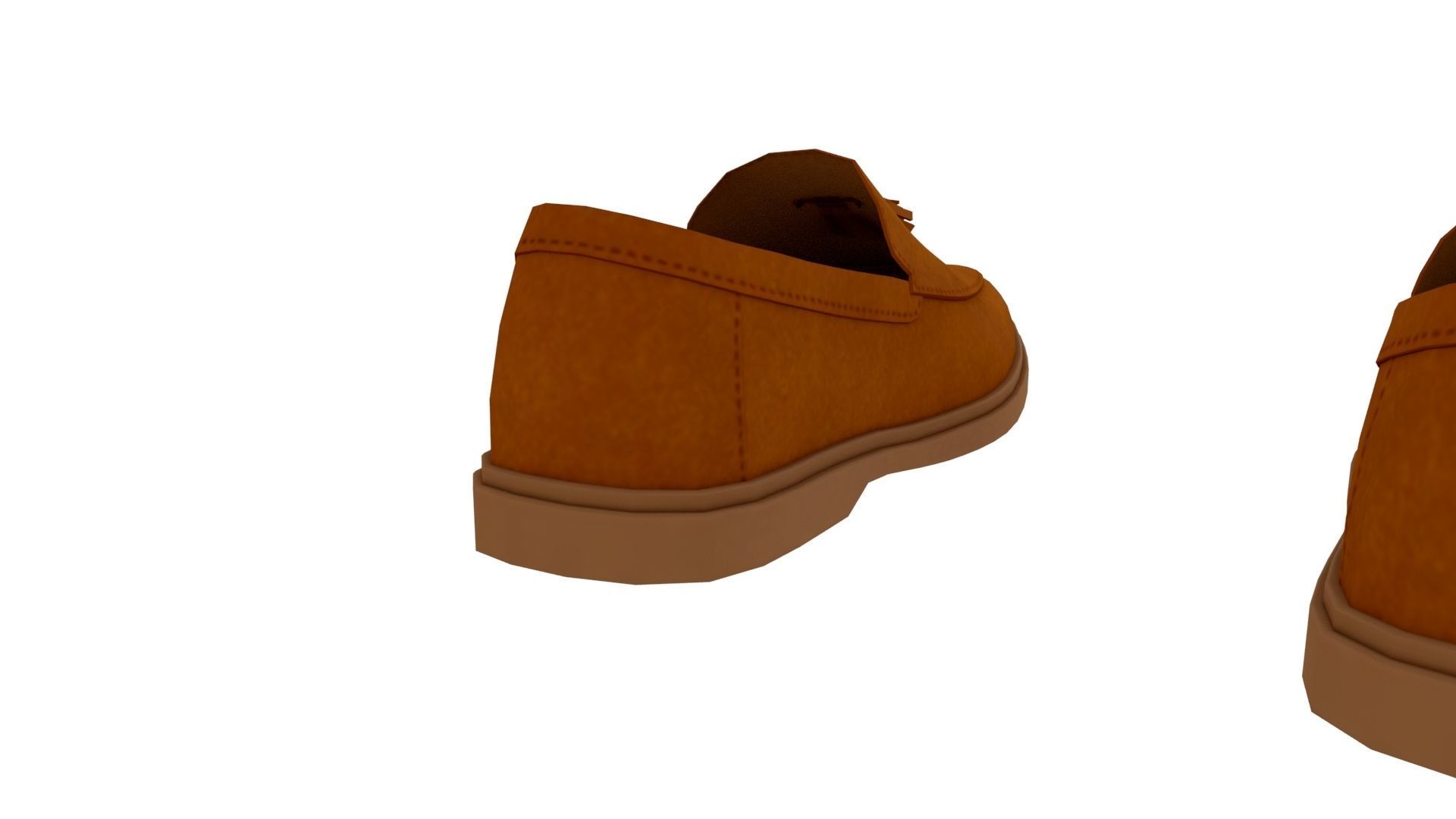 Leather loafer Low-poly 3D model_3