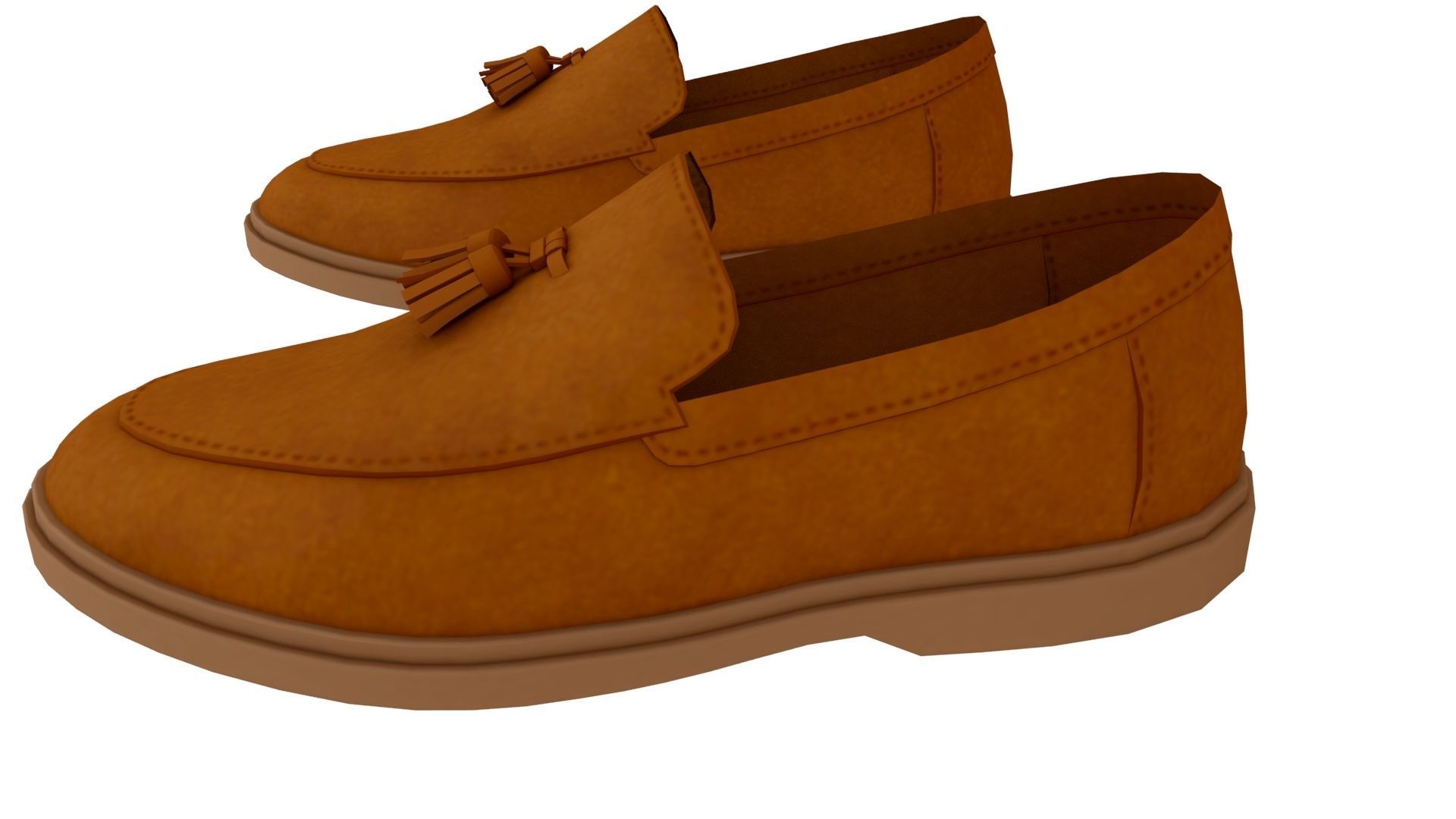 Leather loafer Low-poly 3D model_6