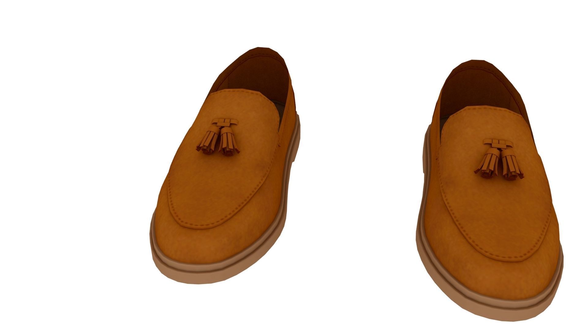 Leather loafer Low-poly 3D model_4