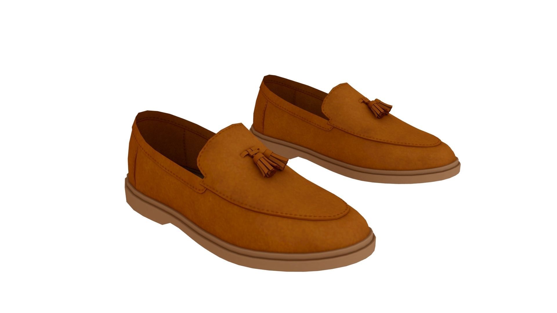 Leather loafer Low-poly 3D model_2