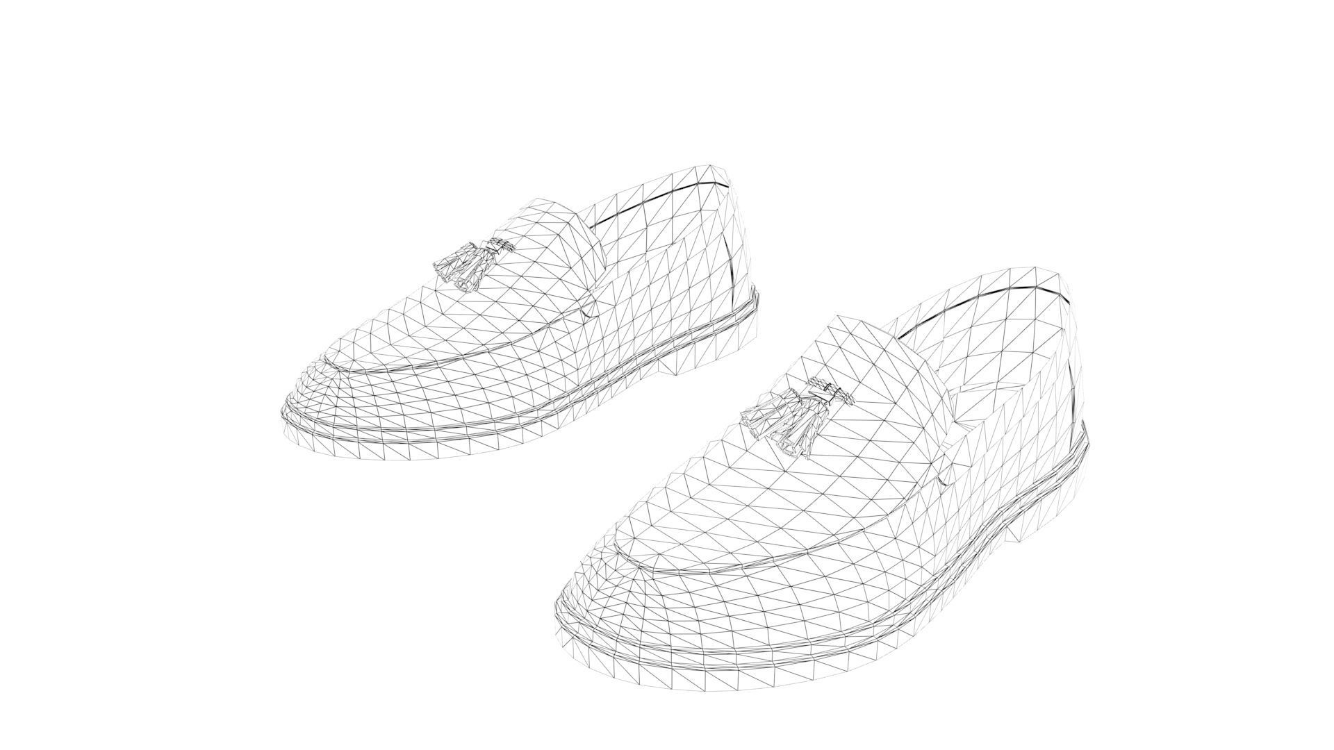 Leather loafer Low-poly 3D model_9