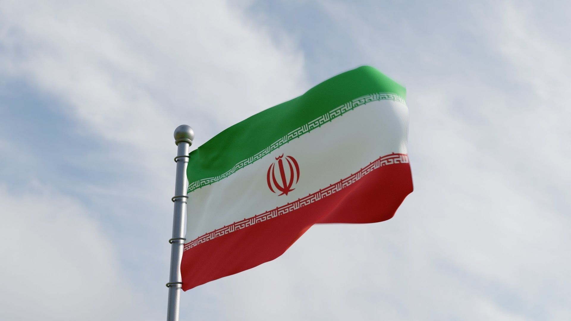 Animated Iran Flags  3D model_1