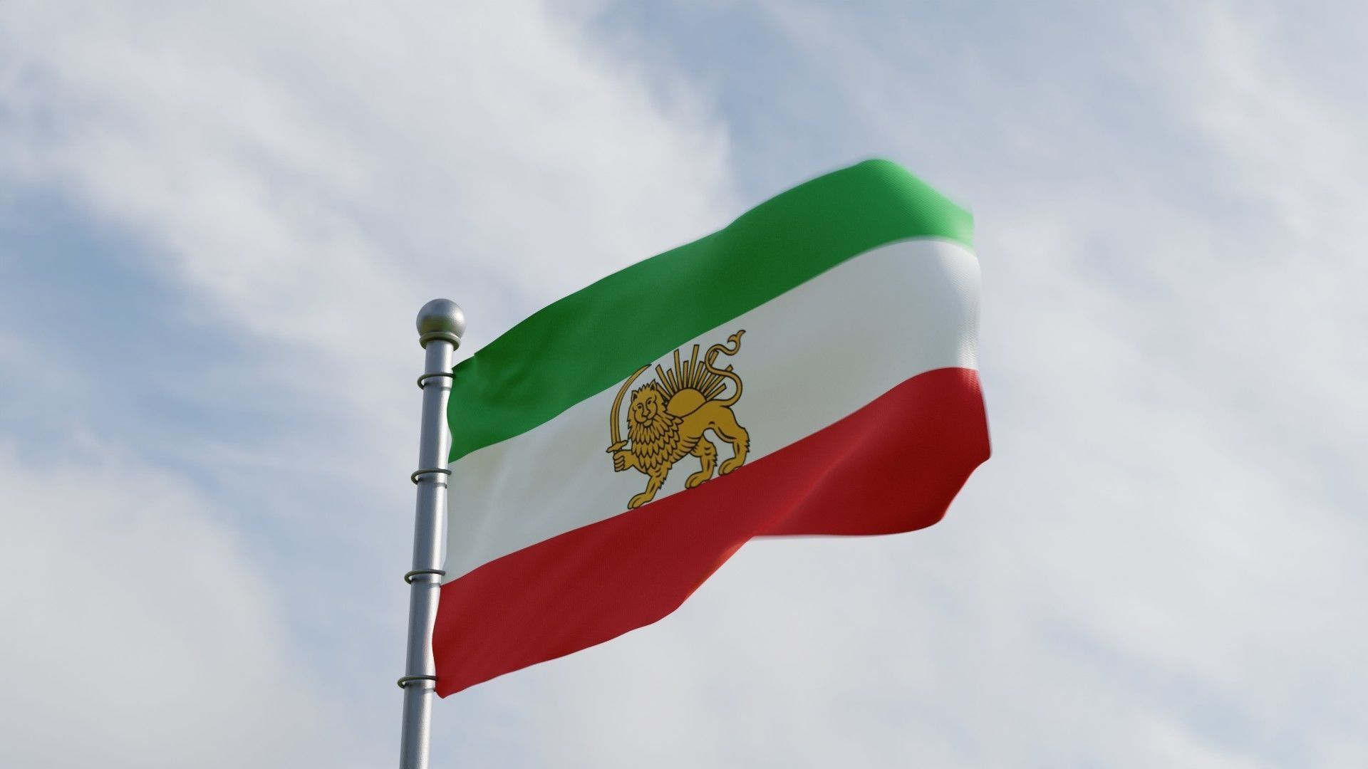 Animated Iran Flags  3D model_2