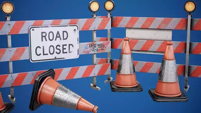 Traffic Barriers - PBR Game Ready Props