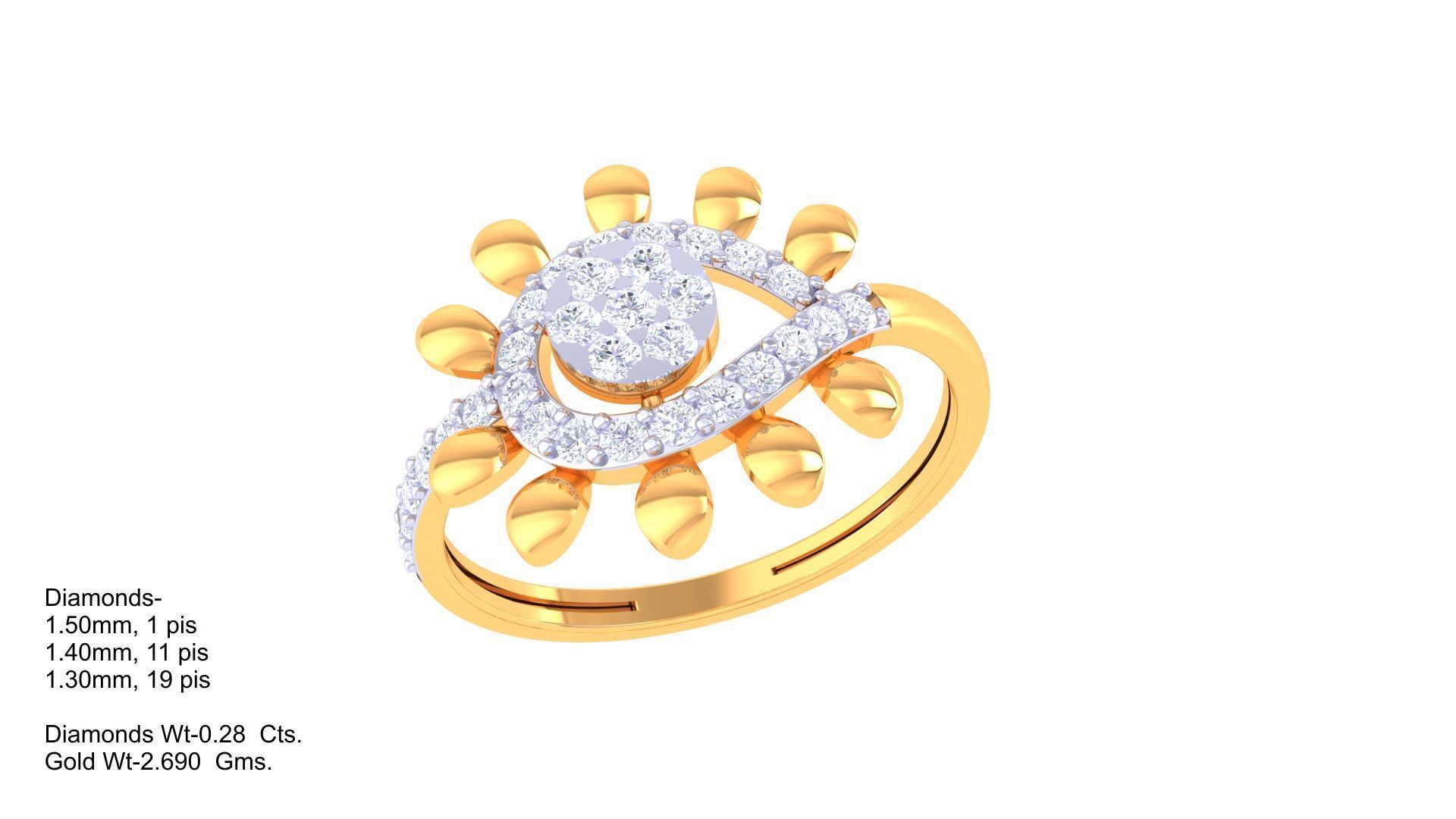 Women Wedding Ring 3dm STL OBJ FBX Renders Details 3D print model_1