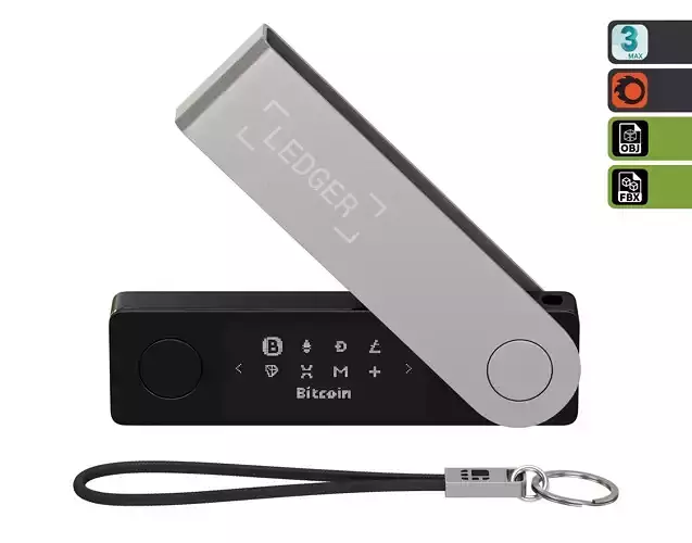 Ledger Nano-X - Crypto wallet Low-poly 3D model