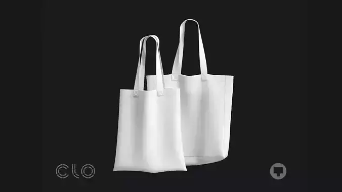 BASIC TOTE BAGS clo 3d highpoly