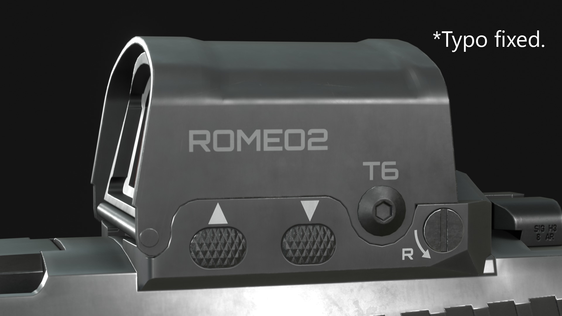 SIG Romeo2 Red Dot Optic Sight Attachment - Game Asset Low-poly 3D model_2