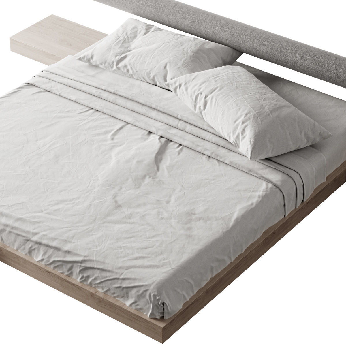 Bed 3 with headboard and footboard 3D model_3