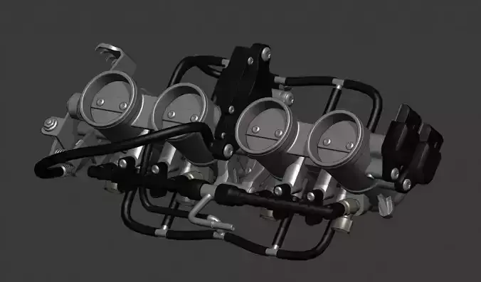 Throttle Engine Z900 Low-poly 3D model