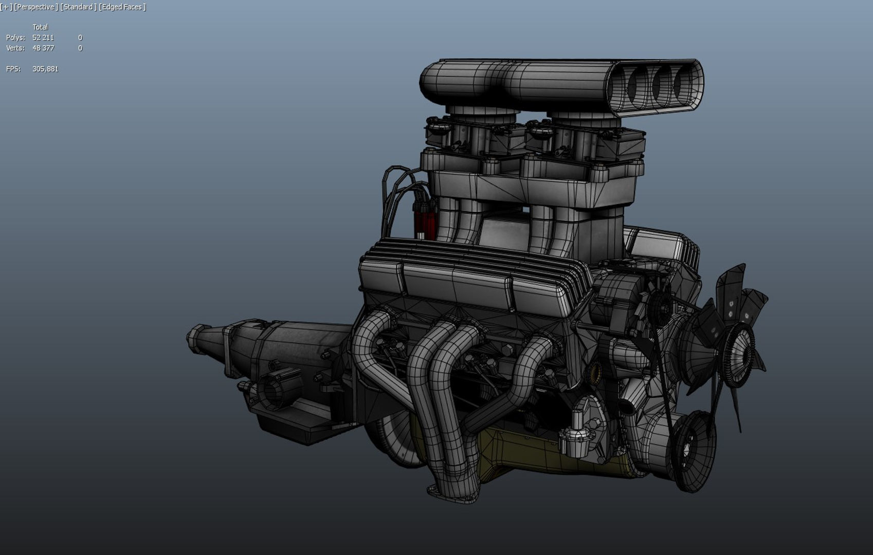 Hot Rod Drag Racing Engine 3D print model_2