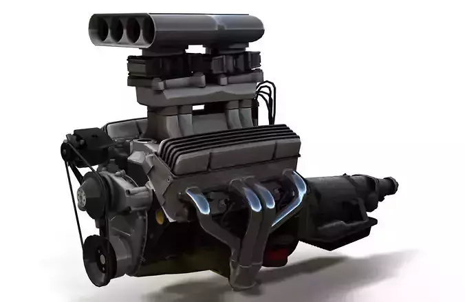 Hot Rod Drag Racing Engine 3D print model