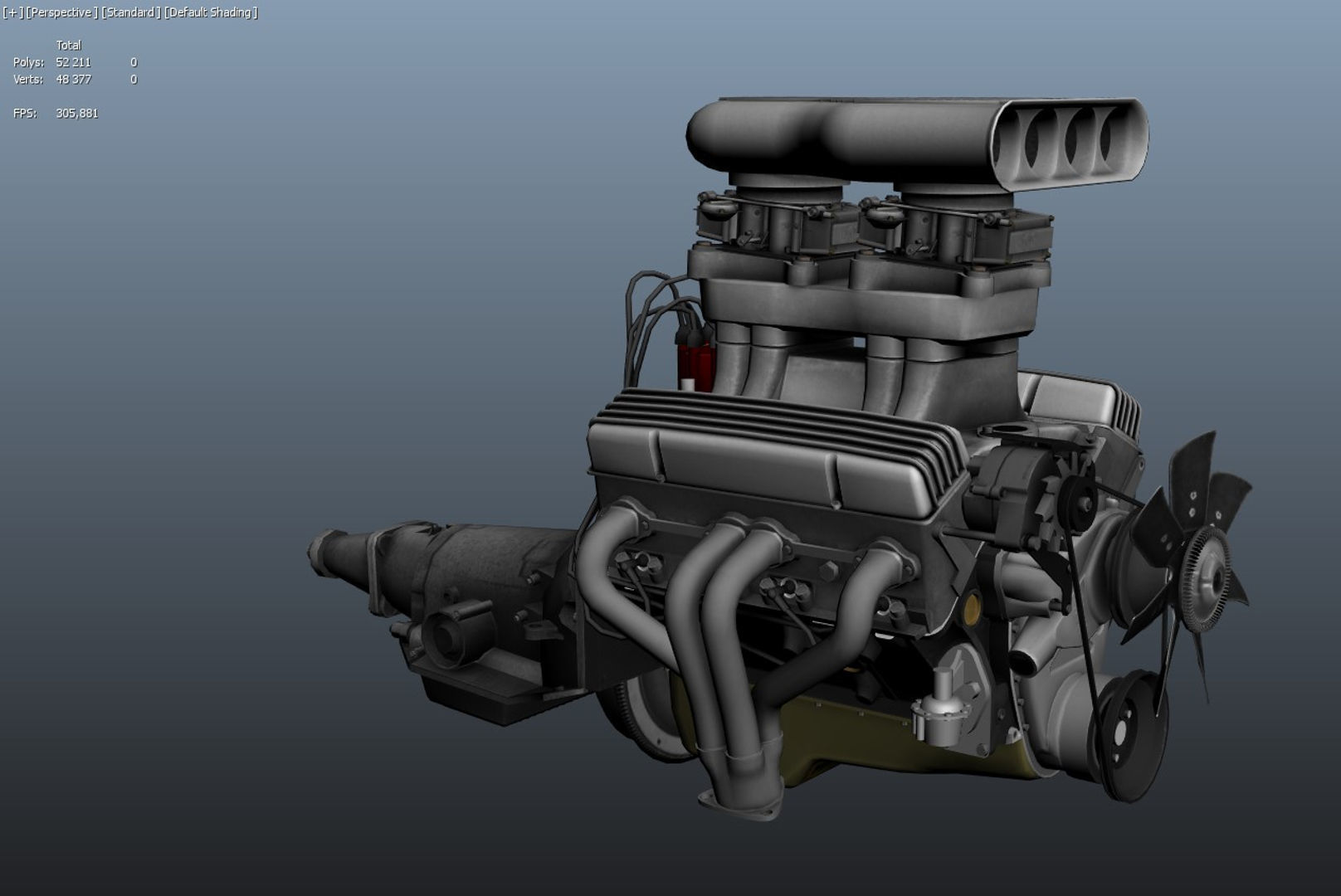 Hot Rod Drag Racing Engine 3D print model_1