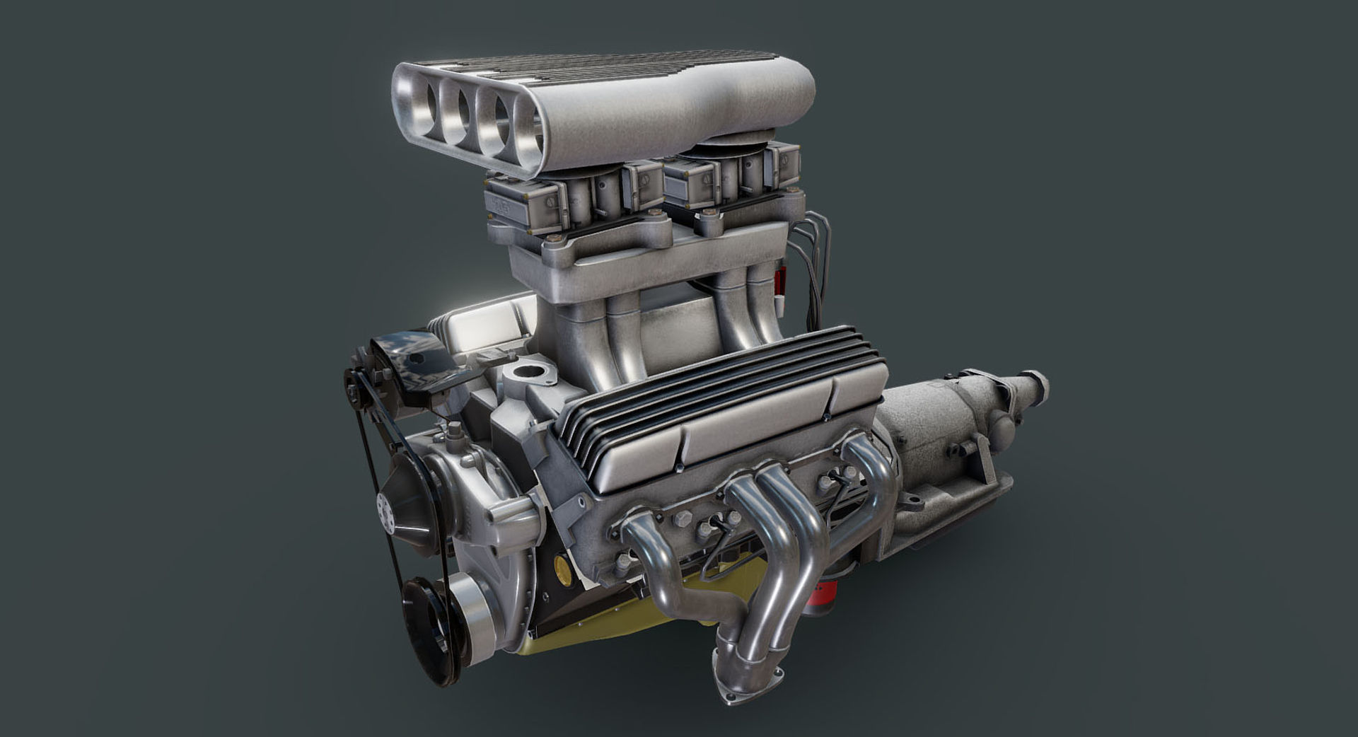 Hot Rod Drag Racing Engine 3D print model_9