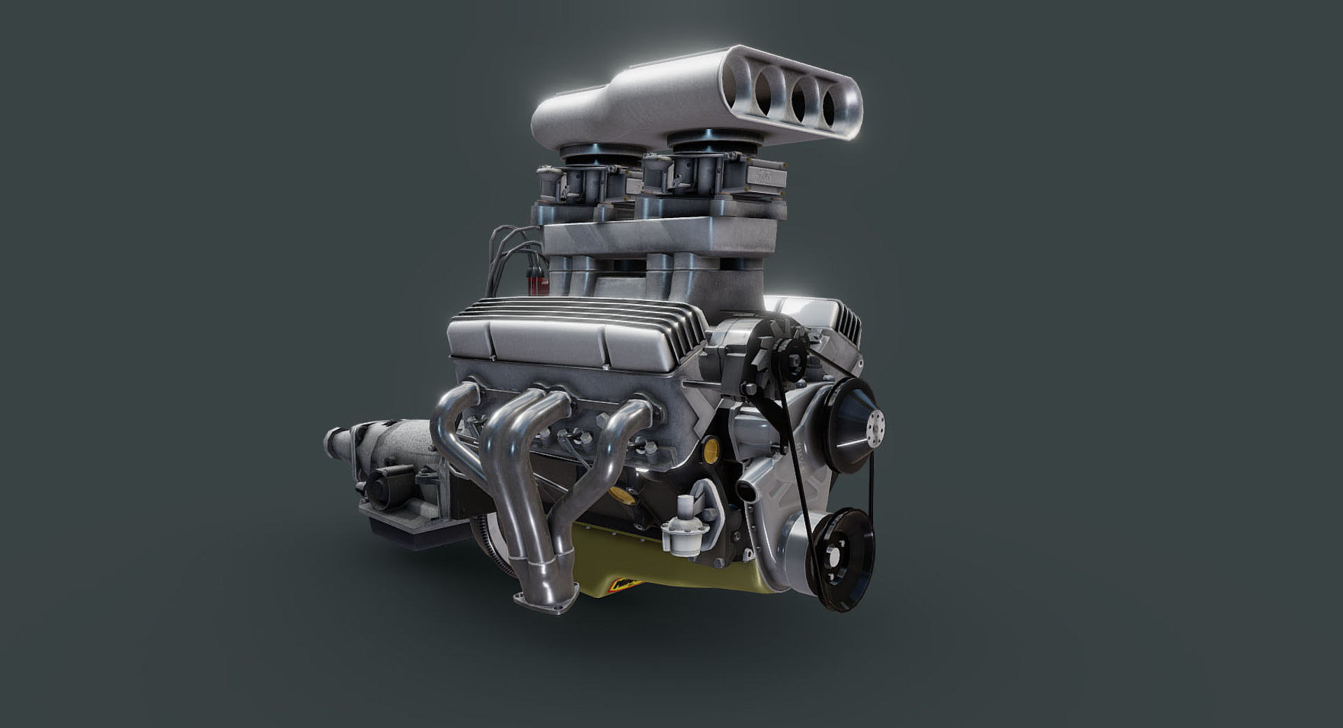 Hot Rod Drag Racing Engine 3D print model_7