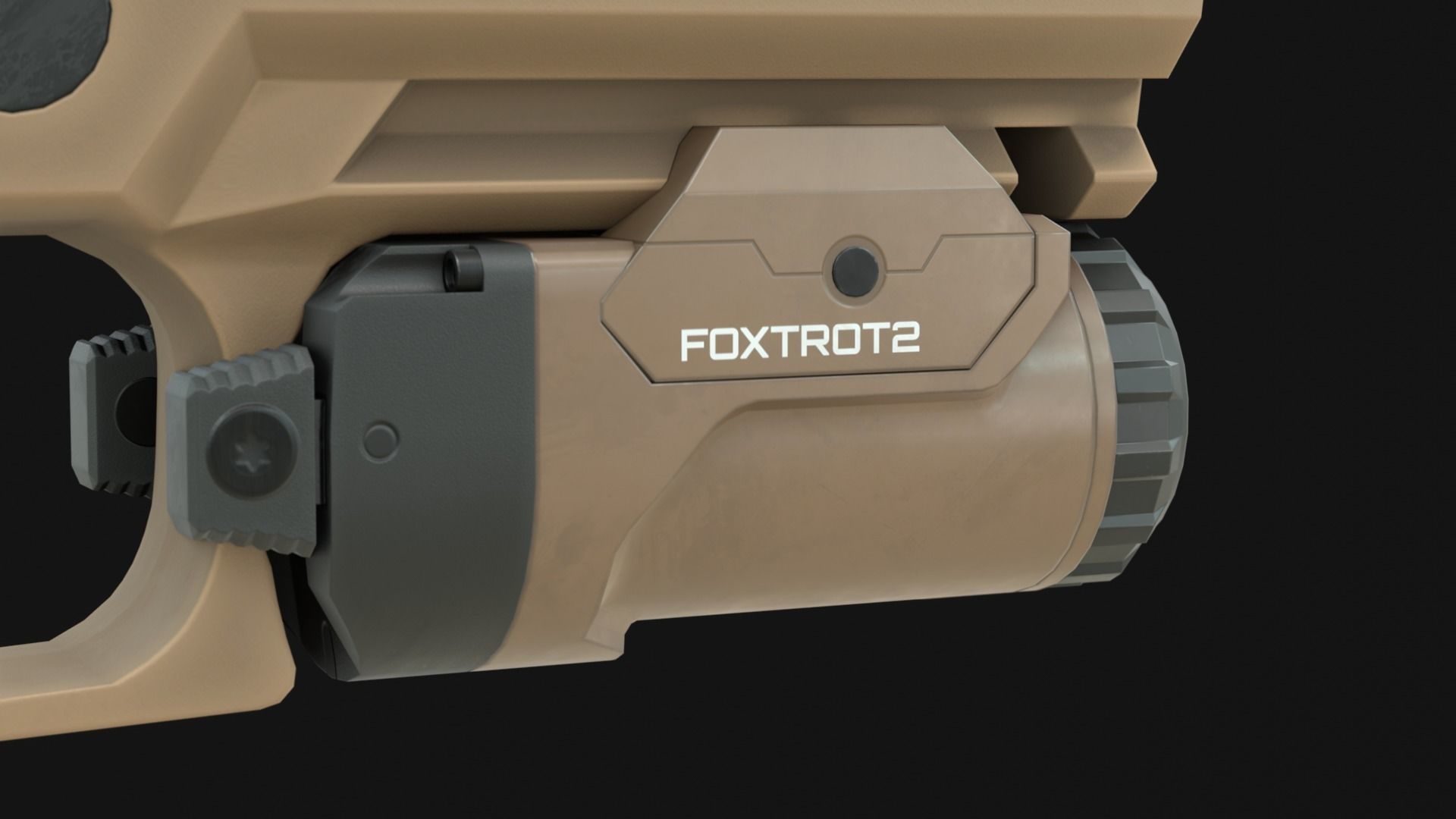 SIG Foxtrot2 Weapon Mounted Flashlight Attachment - Game Asset Low-poly 3D model_3