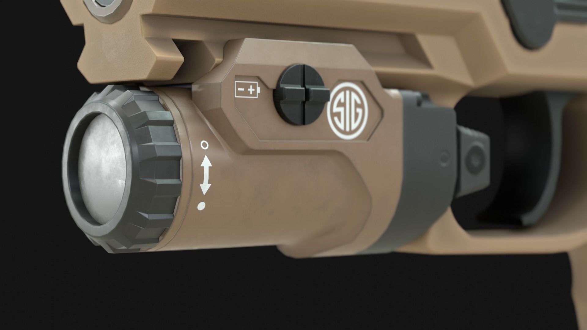 SIG Foxtrot2 Weapon Mounted Flashlight Attachment - Game Asset Low-poly 3D model_2