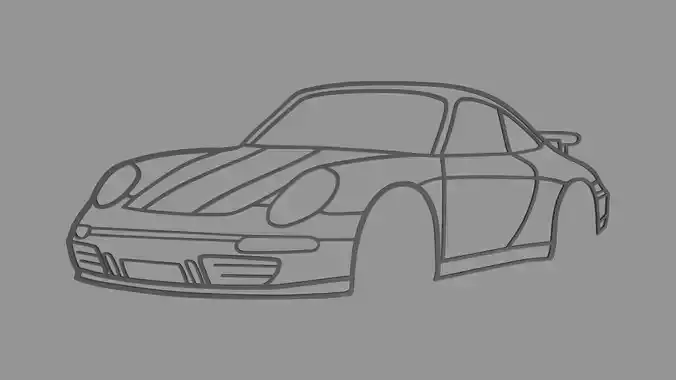 Porsche 911 2023 Perspective Wall Silhouette
