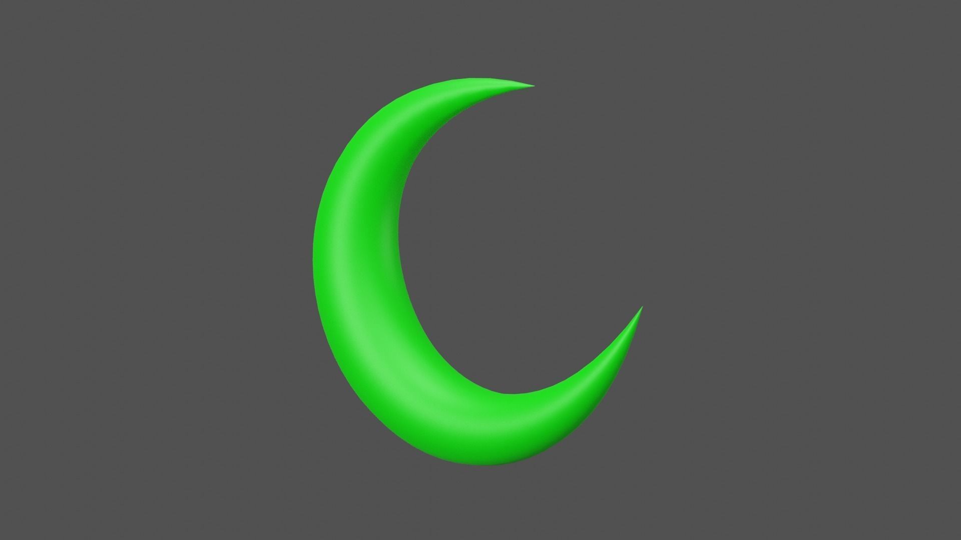 Green Moon Low-poly 3D model_3