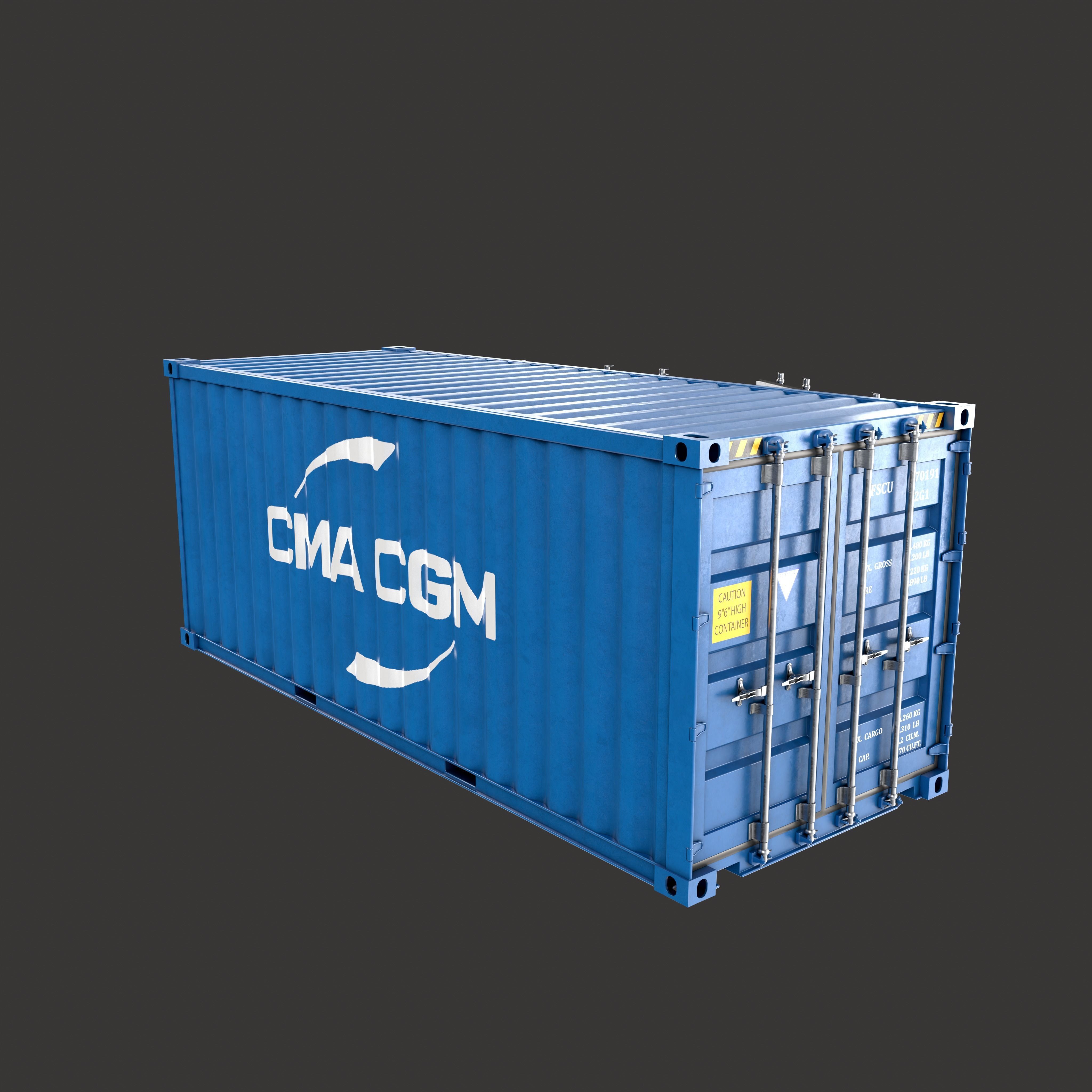 20 Ft Old and New Container Collection Low-poly 3D model_13