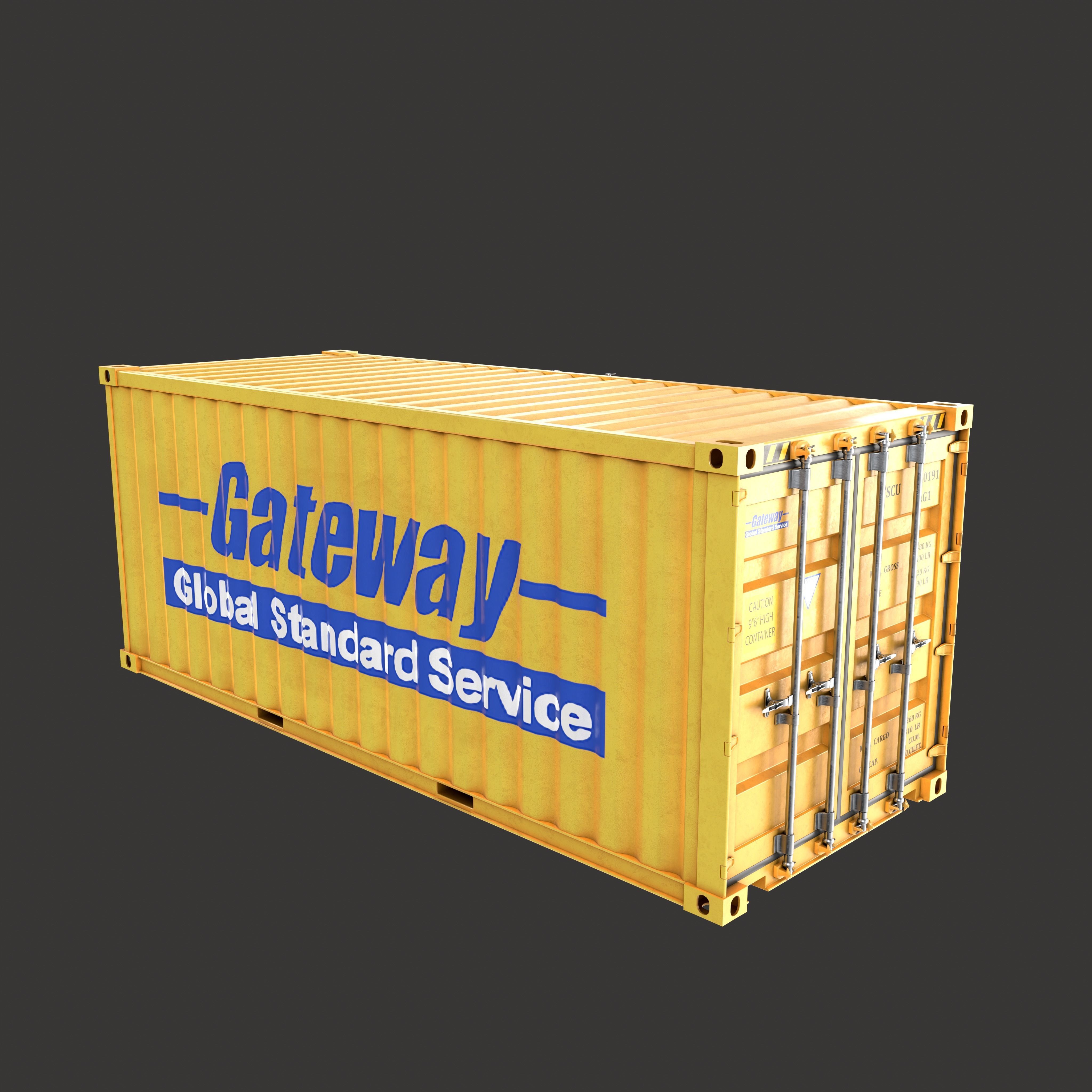 20 Ft Old and New Container Collection Low-poly 3D model_9