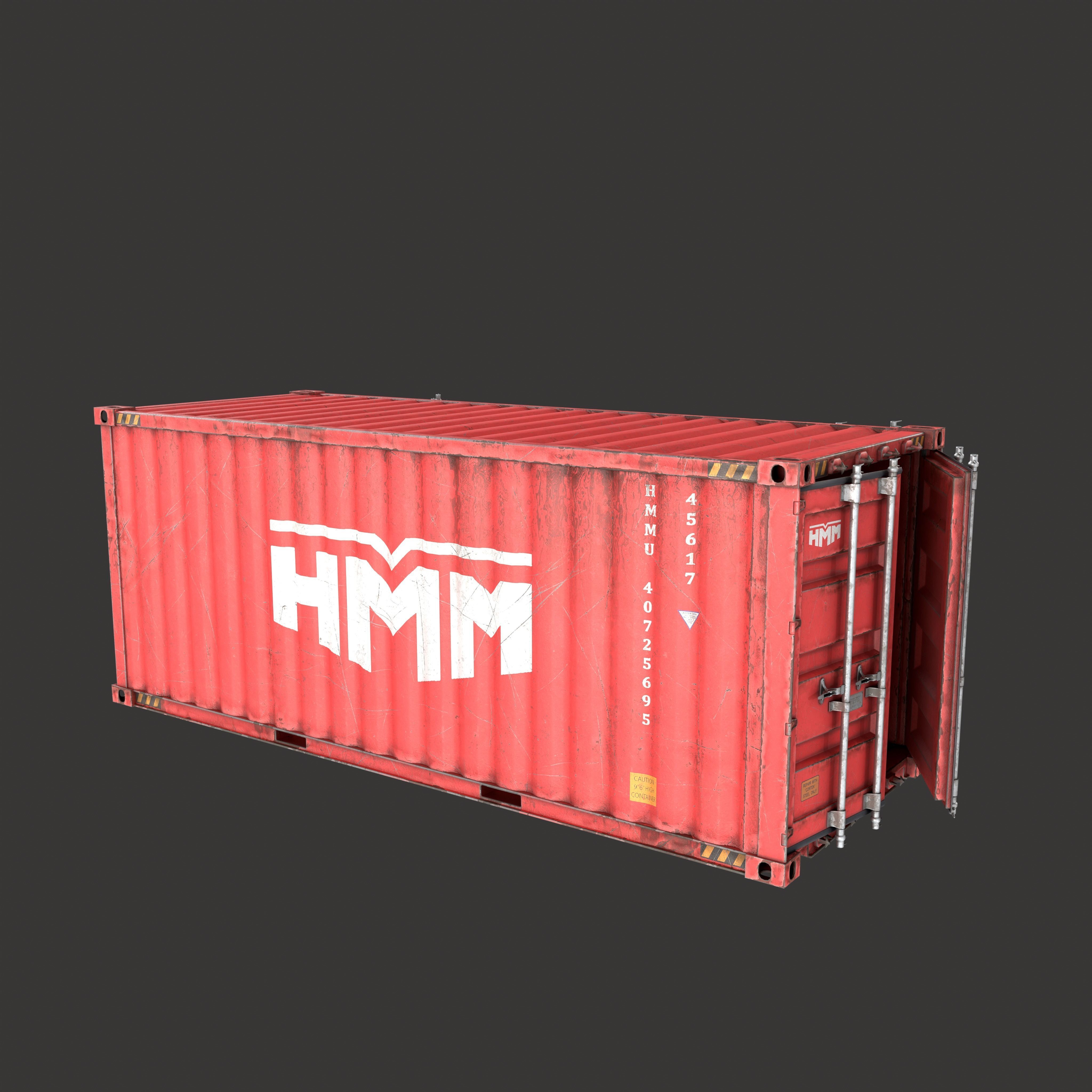 20 Ft Old and New Container Collection Low-poly 3D model_14