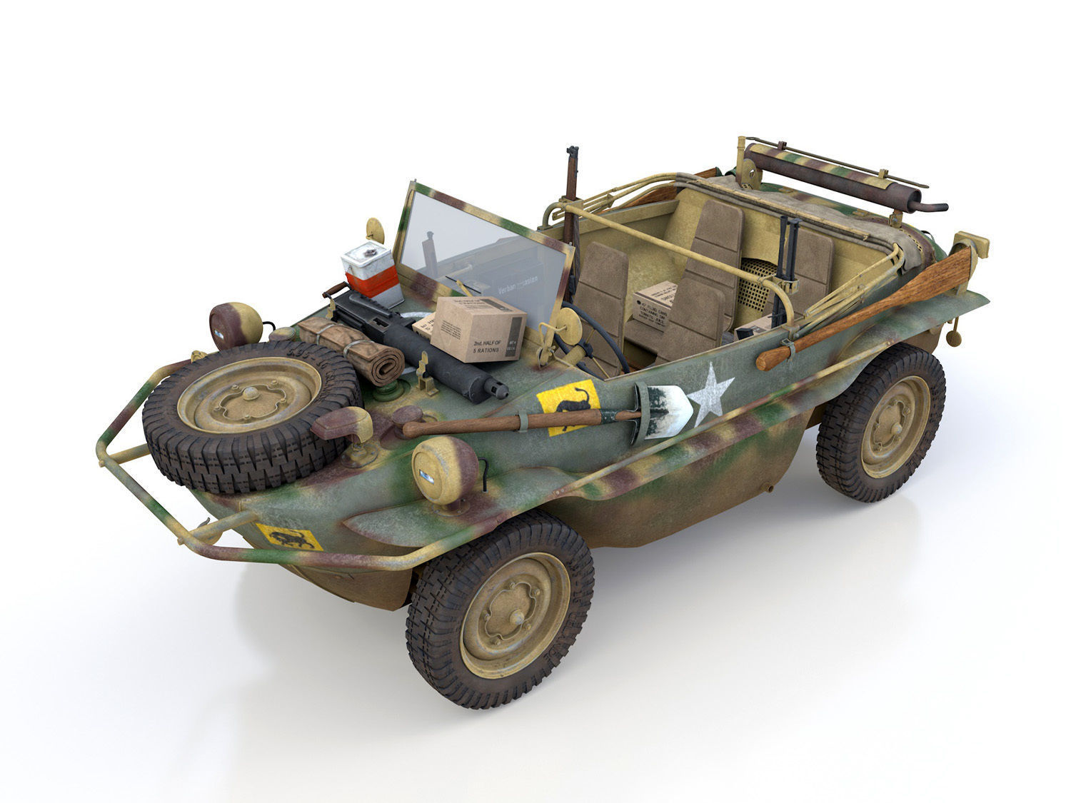 VW - Typ 166 - Schwimmwagen - 23 Hussars  3D model_2